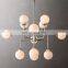 Custom Bistro Globe Milk Modern Brass Luxury American Blown Glass Ceiling Pendant Light for Living and Dining Room
