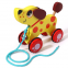 Solid Wood Animal Bell Car Toy for Boys Girls Hand-Pull Traction Rope Cute Style for Toddler Training Hand-Eye Coordination