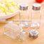 Wholesale price stainless steel top Clear Glass Salt and Pepper Shaker set kitchen spice glass salt and pepper jar