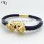 Factory Wholesale Price Lion Head 18K Plating Bracelet Real Python Leather Bracelet
