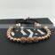 Newest Fashion beads man wrap bracelet and braided rope bracelet