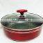 metallic coating aluminum low casserole with marble coating interior MSF-6649
