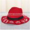 Cheap womens fedora hat with ribbon New wide brim monogram print Vintage multi-colors wool felt fedora wool hats