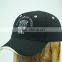 Hot sell black with front white letter cheap baseball cap