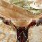 Antique Indian Wooden Inlay Dining Room Furniture 6 Person Marble Wooden Top Laminted Table