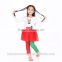 2015 baby girls elk applique chiffon ruffle top and stylish red&green polk dot pants set,christmas outfits for kids