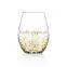 Dubai Hotel Gold Luster Egg Shaped Stemless Glass Factory Customized Sodalime