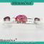 Christmas Gifts Precious Natual Stone Pink Druzy Agate Red Topaz 925 Silver Adjustabe Cuff Bangle