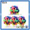 Soft rubber rainbow color dog bite chew ball, Pet training toy interactive dog chew ball