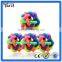 Colorful rainbow soft rubber dog chew bell ball, TPR woven teeth-cleaning pet toy chew bell ball