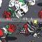 skull rose polyester milk fiber Spandex print fabric garment factories in korea