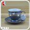 12pcs unique shape pure color coffee ceramic bulk tea cup and saucer