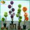 mini artificial topiary frame grass ball tree for home decoration