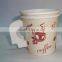 Recycled Single Wall Paper Coffee Cups with Handle