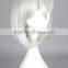 Fashion short woman wig white silk wig with bangs N481