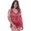 Deep v lace floral border sexy transparent lingeries