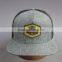 custom 5 panel trucker cap with woven badge