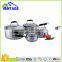 8pcs stainless steel cookware set with black silicon handle/saucepan/casserole