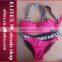 Wholesale Blue Letter Single Shoulder Fashion Latest Ladies Bikini Swimwear