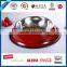 RED High Quality Stainless Steel 18/8 Pet Bowl With Melamine Base, Single Dog Feeder