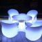 LED luminous study dining stable platic table and chair