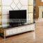 Dining Room White TV Stand Marble Top
