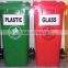 Colour coded waste bins