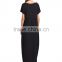 Summer Casual T shirt Dress Black Split Maxi Dress Women V Neck Loose Dress