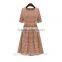 2016 Spring Red and Blue Tantan Print Women Plaid Flannel Shirt Dresses