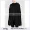 Wholesale Ladies Apparel Ribbed Trims Split Front Black Cashmere Cape(DQE0366C)