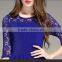 Lady goffer new fashion half sleeve lace tunic dress