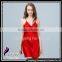 CXDDQ02 Sexy Red Skirt Women's Pure Silk V-neck Pajamas