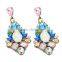 Unique circle eye cat stone pendant earrings golden metal cricle rings cat eye pendant stud earrings jewelry 2016