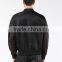 MGOO Manufacturer Custom Designs Mens Jackets Basic Plain Black Bomber Jackets 100 Cotton Long Sleeves Pockets