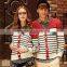 2015 Korean stripe cardigan knitted couple lover sweatshirt