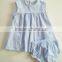 Wholesale Girls Carters Baby Clothes Baby Blue Stripe Seersucker Dress Sets