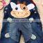 Lovely Cow Kids Clothing Children Denim Overalls Baby Fashion Strap Jeans