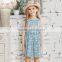S60729B 2017 Printed Lace Neckline Children Floral Sleeveness Dress