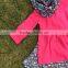 New arrival hot pink top aztec pants with scarf 3 pieces set girls Children set baby kids wear baby suit boutique set