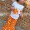 2017 Fall Pumpkin Embroidery Girls Custom Boutique Clothing