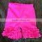Wholesale boutique pink solid color elasticity cotton wholesale baby knit ruffle shorts MH5051314
