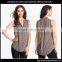 Sleeveless Dot Print Blouse with High Low Hem