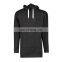 Latest fashion long sleeve modern black simple plain hoodies men 2016