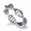 Custom alloy Rose gold /Gold /Silver DNA hollow-out ring Spiral personality molecules boys finger rings