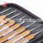 Custom Logo Bamboo Handle Crochet Hook Set Aluminium Knitting Needles for Sewing Tools