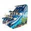 Blue Wave Dolphin Inflatable Water Slide Bouncer Large 4 Lanes Heavy Duty Inflatable Water Slides For Sale