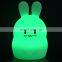 Premium 7 Colors bunny LED Baby Night Light Silicone Soft Cartoon night Lamp for Baby Nursery