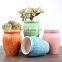 Modern ceramic flower pot personality cracked desktop perforated breathable