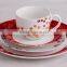 Porcelain Enameled Material and Dinnerware Sets with red decal porcelain dinner plate charger plate