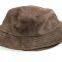 men's and women's fashion genuine sheepskin leather with print bucket hat